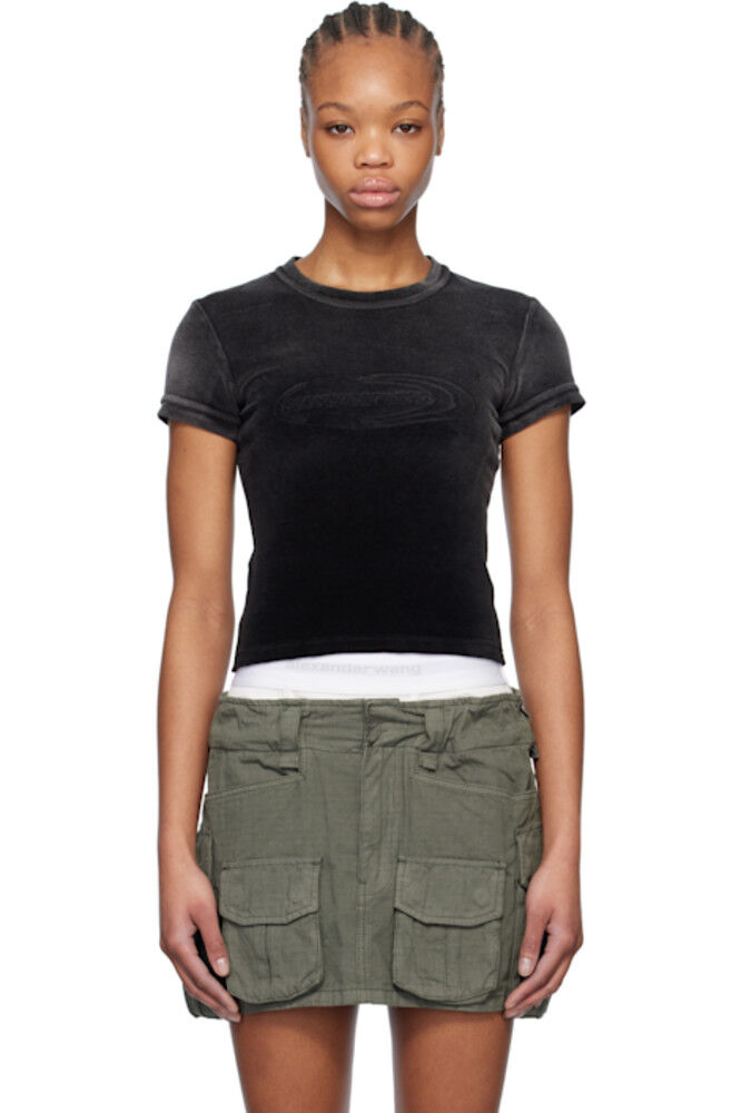 

Черная выцветшая детская футболка alexanderwang.t