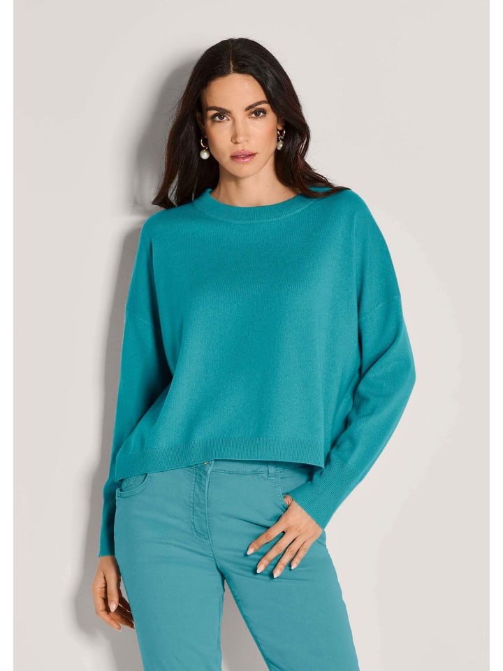 

MADELEINE Кашемировый свитер с круглым вырезом бирюзового цвета