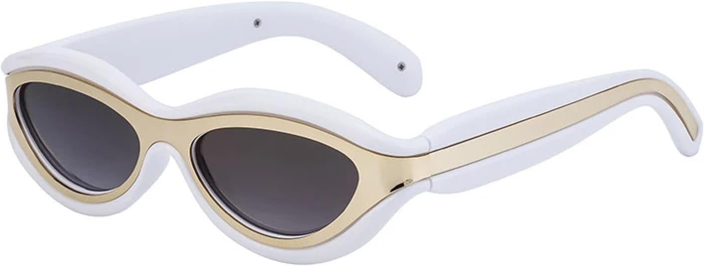 

Женские солнцезащитные очки «кошачий глаз», модные полуметаллические очки с градиентным зеркальным покрытием, мужские панк-очки, солнцезащитные очки с защитой от УФ-излучения UV400 TVTBBVV, White Gray Gradient