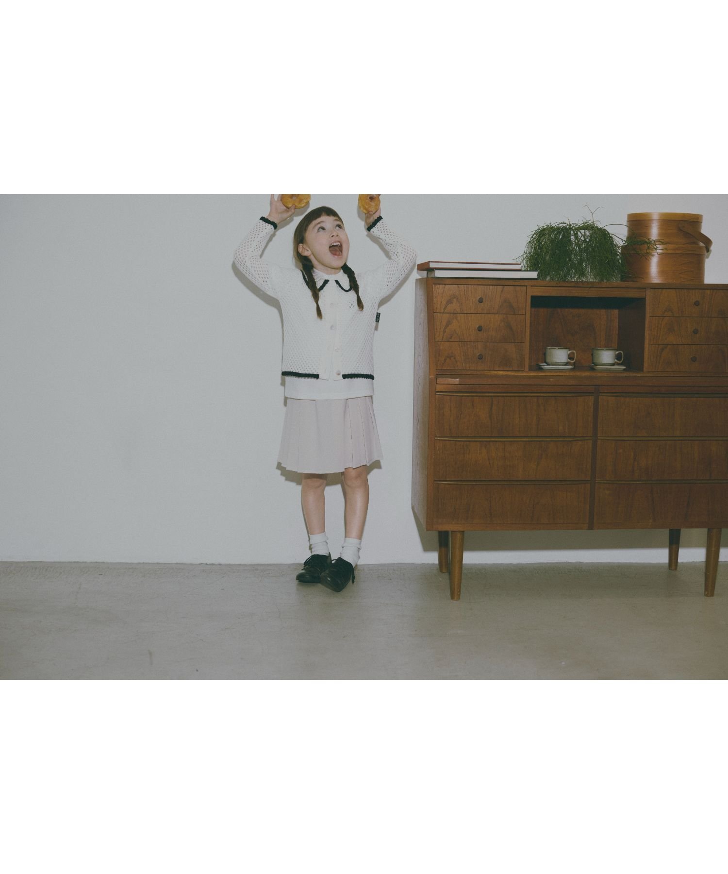 Детская мини-юбка из стеганого материала Agnes b. ENFANT, Beige — фото 3