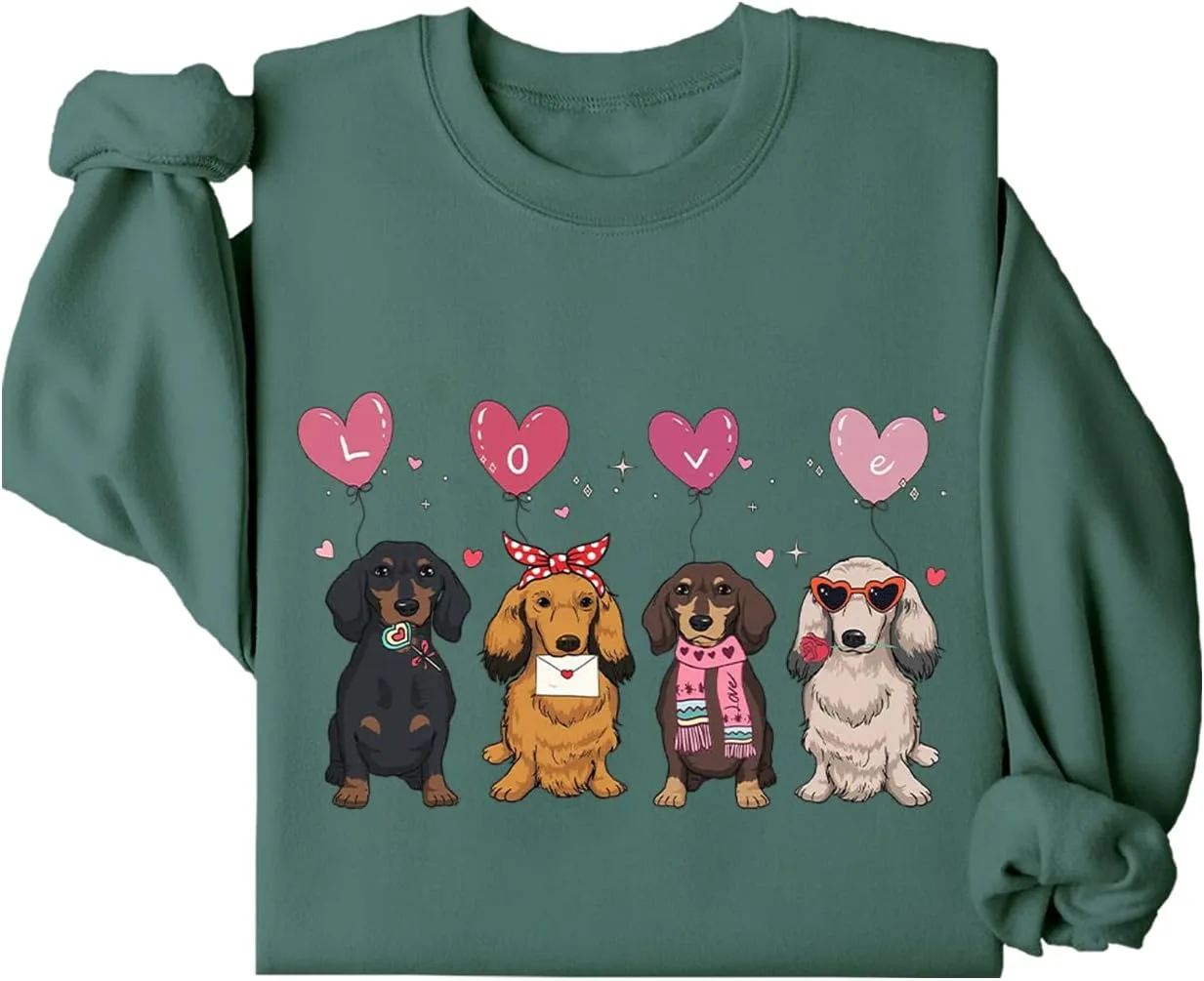 

Толстовка с капюшоном Valentine Dachshund Dog