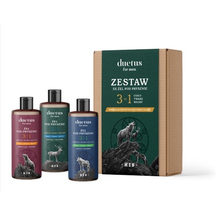 

Набор гелей для душа Duetus For Men — увлажняющие, питательные и тонизирующие гели, по 300 мл каждый Sylveco