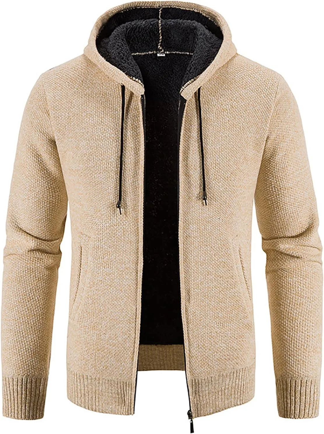 

Мужской кардиган с воротником стойкой slim fit, мягкий и теплый