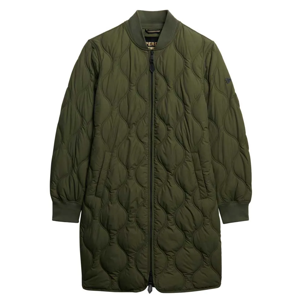 

Куртка Superdry Long Liner padded, зеленый