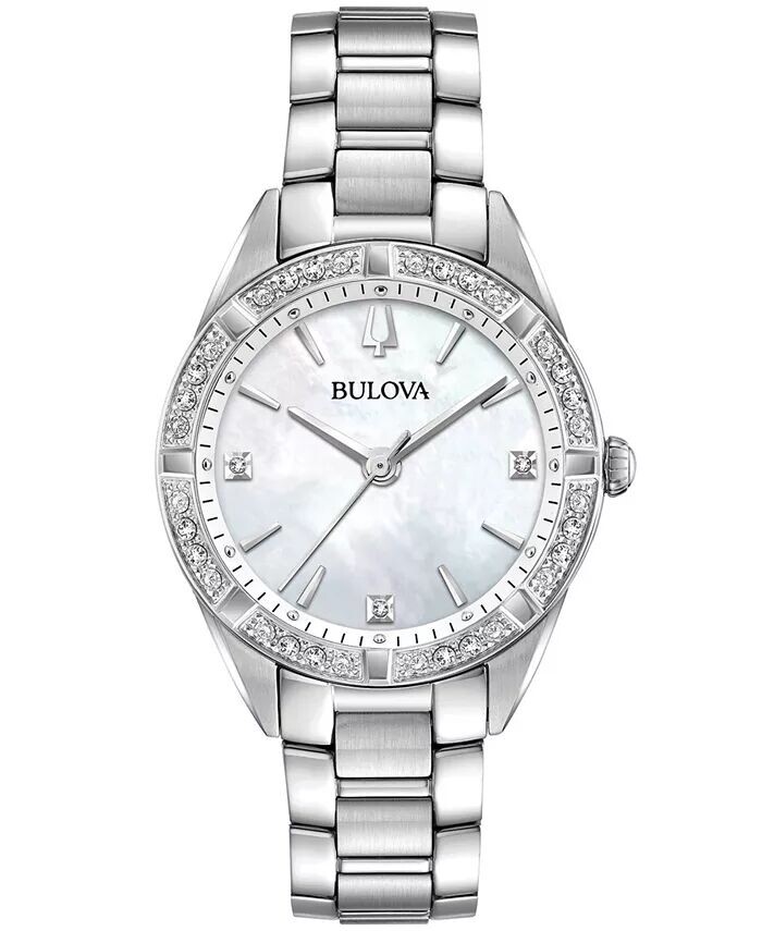 

Женские часы Sutton Diamond (1/10 карата) из нержавеющей стали с браслетом, 32,5 мм Bulova