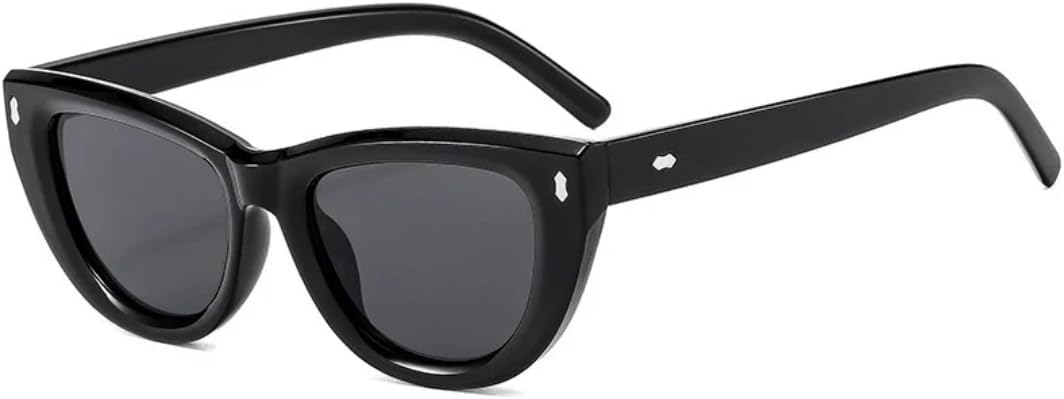 

Солнцезащитные очки в стиле ретро с заклепками «кошачий глаз» для женщин, модные, роскошные, для мужчин и путешествий, с защитой от УФ-излучения UV400 TVTBBVV, Black Gray