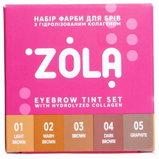 

Набор красок для бровей Zola, 5 цветов + оксидант Project Lashes