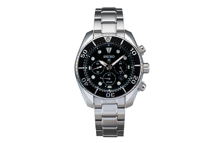 

SEIKO Часы Presage Series Solar Quartz с ремешком из нержавеющей стали, мужские, с черным циферблатом