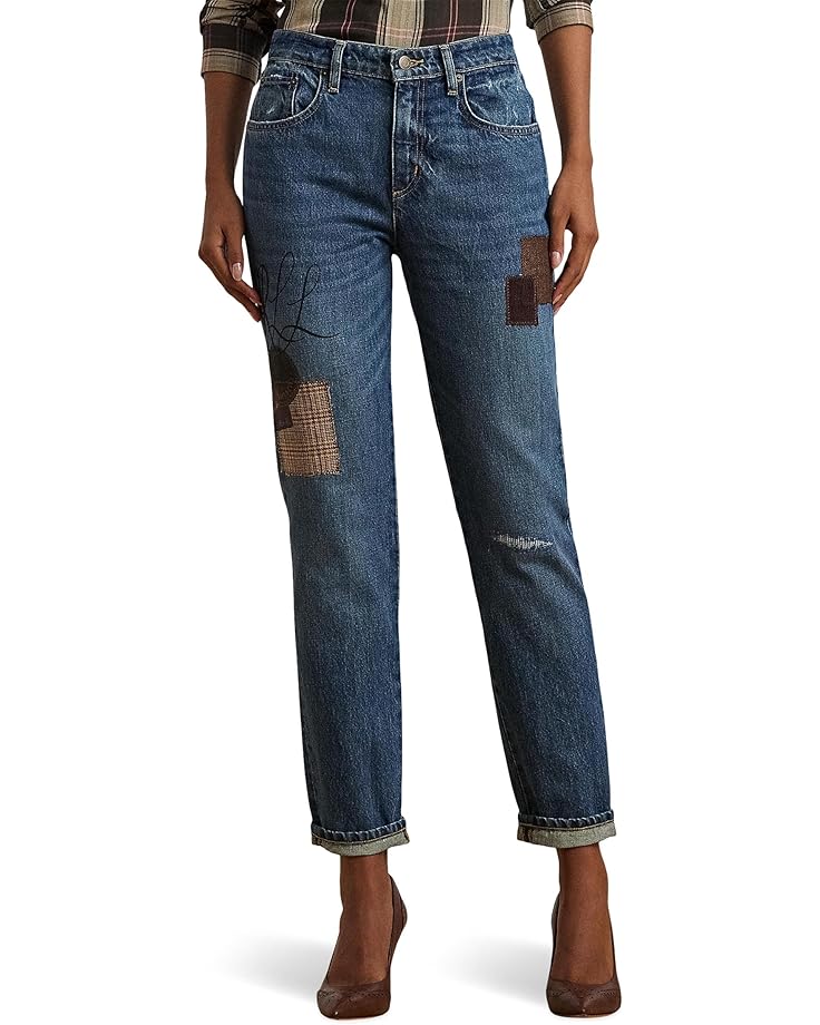 

Джинсы Lauren Ralph Lauren Petite Patchwork Boyfriend Tapered Ankle Jean, цвет Harvest Wash