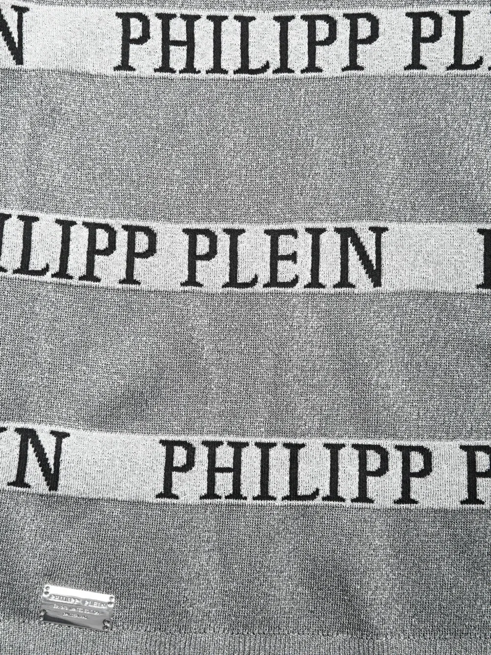 Вязаное платье Philipp Plein Junior, серый — фото 3