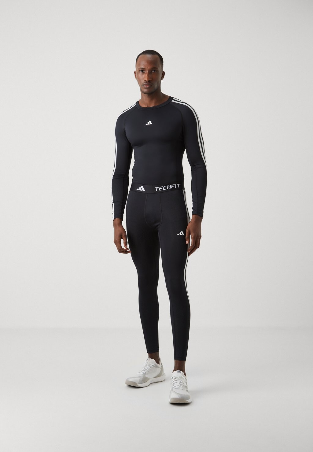 Тайтсы TECHFIT COMPRESSION 3-STRIPES LONG adidas, черный — фото 3
