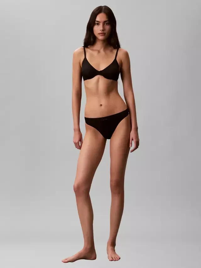 Идеально сидящие ультралегкие бикини-трусики, черные Calvin Klein