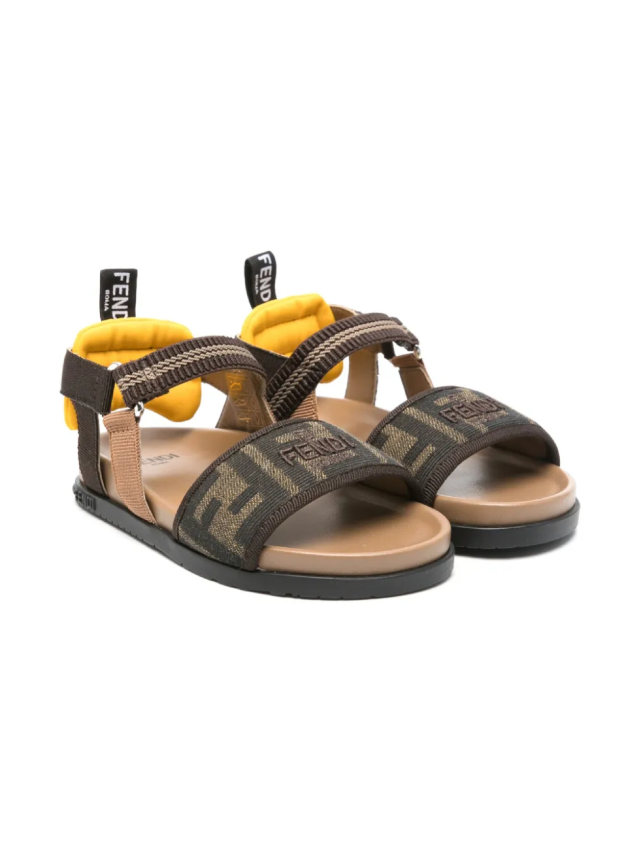 

Сандалии с логотипом FF Fendi Kids, коричневый