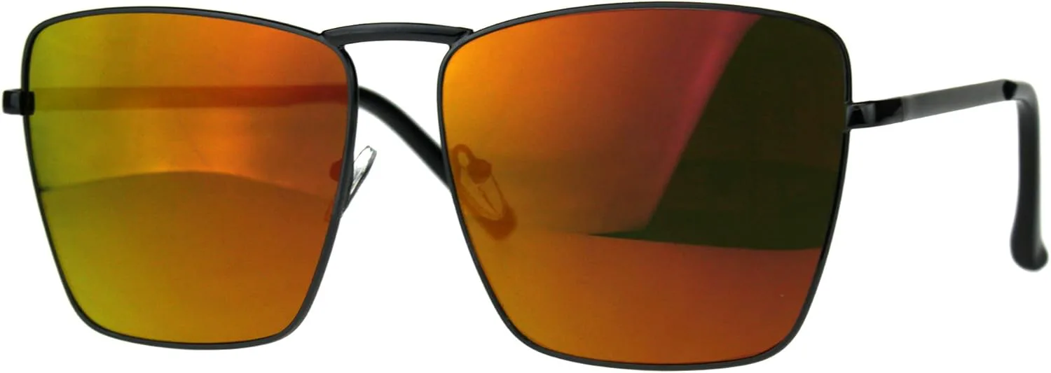 

Женские стильные солнцезащитные очки PASTL в квадратной металлической оправе с зеркальными линзами и защитой от УФ-излучения UV 400, Black (Fuchsia Mirror)