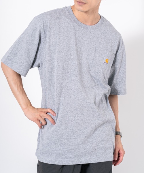 

Футболка с коротким рукавом, круглым вырезом и нагрудным карманом, унисекс Carhartt, серый