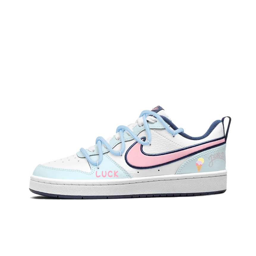 

Детские скейтерские кроссовки Court Borough для младших школьников Nike, белый/синий/розовый