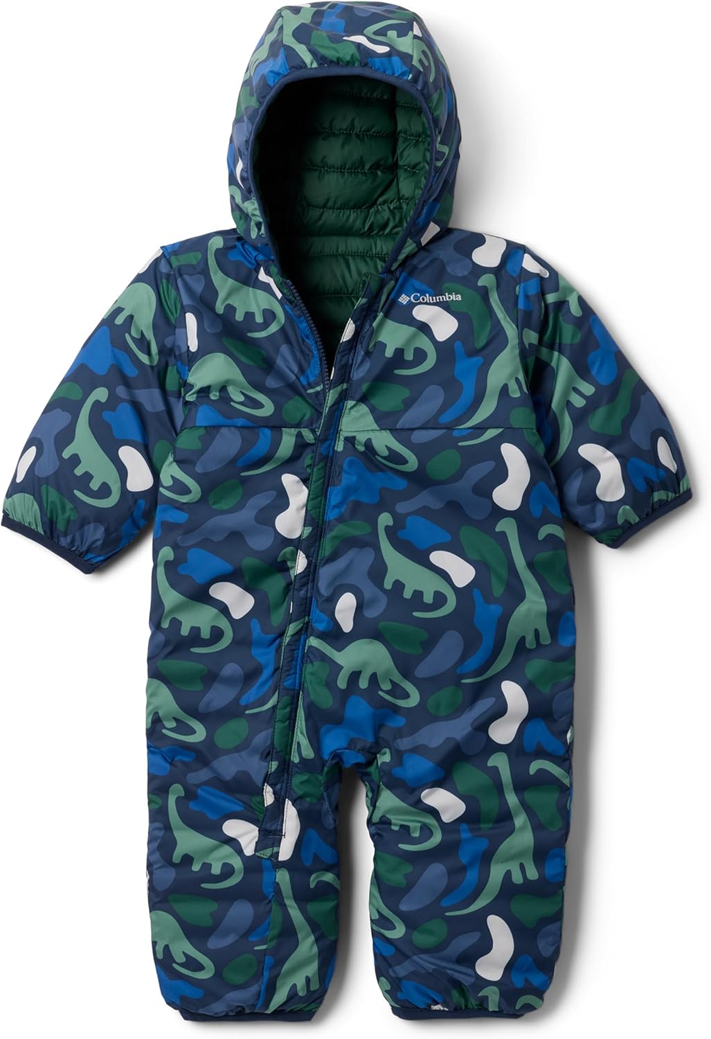 Columbia Unisex Baby Powder Lite II Reversible Bunting, Collegiate Navy/Rain Forest/Mountain Blue — фото 3