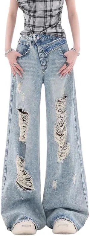 

Женские джинсы с высокой талией и широкими штанинами Chmnigma