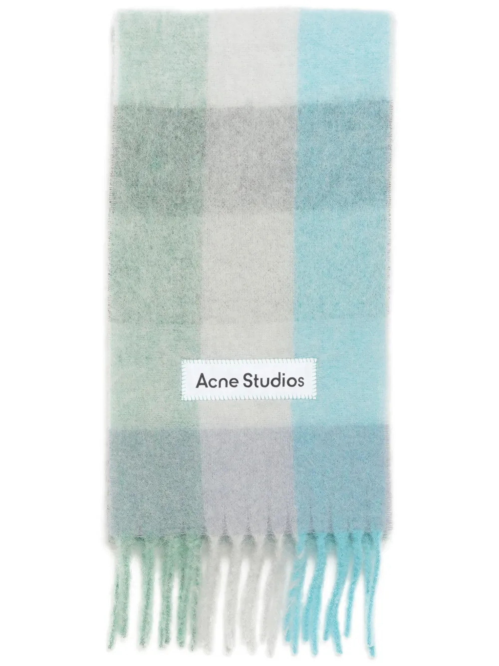 

Клетчатый шарф с нашивкой-логотипом Acne Studios, серый