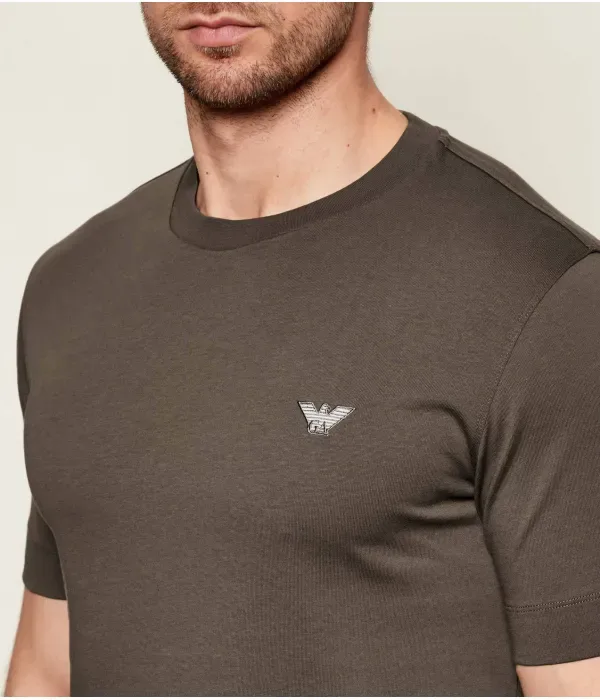 Футболка slim fit Emporio Armani, хаки — фото 4