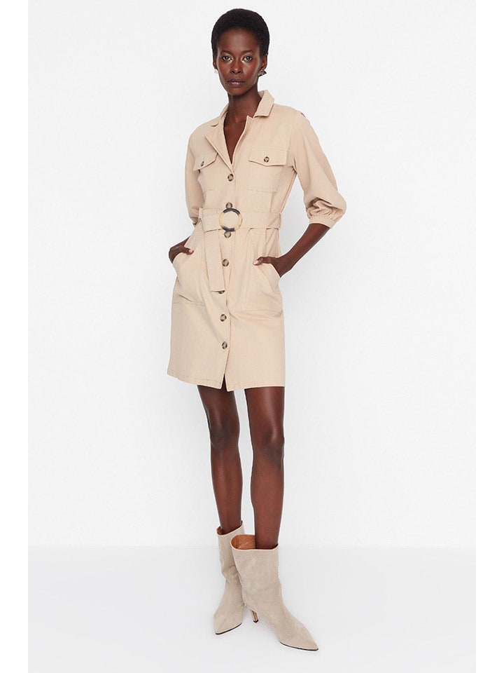 

Платье до колена trendyol, бежевый