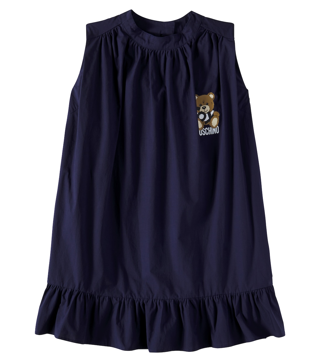 

Хлопковое платье с логотипом Moschino Kids, Blu Navy