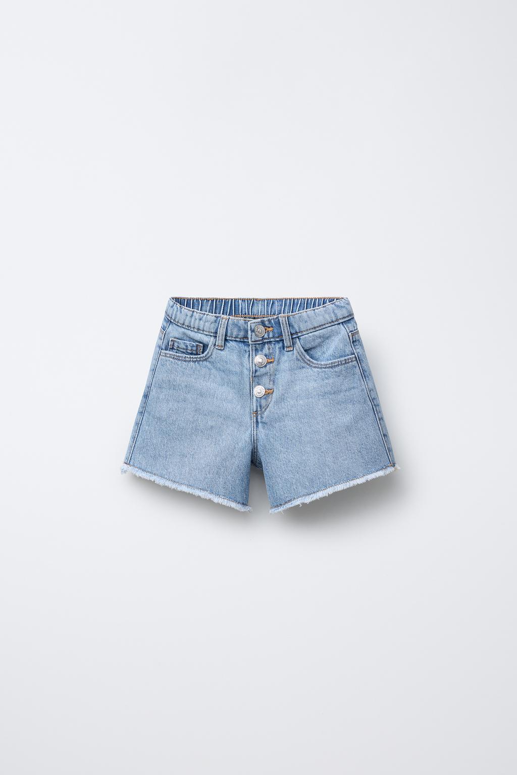 

Джинсовые шорты-бермуды с сердечным карманом ZARA, средне-синий