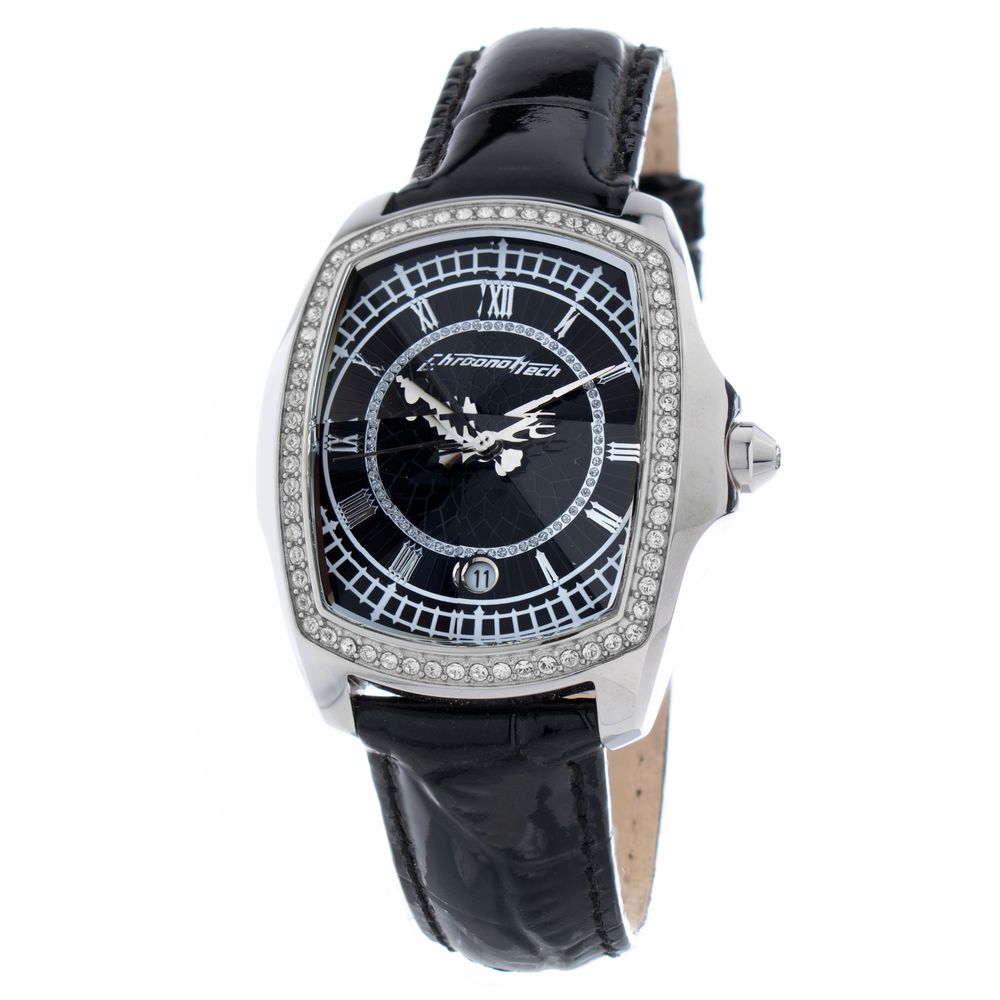 

Черные кожаные часы Chronotech