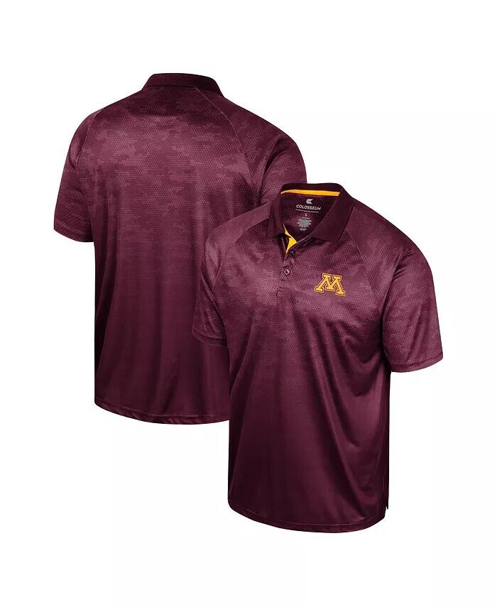 

Мужская темно-бордовая рубашка-поло Minnesota Golden Gophers Honeycomb Raglan Colosseum