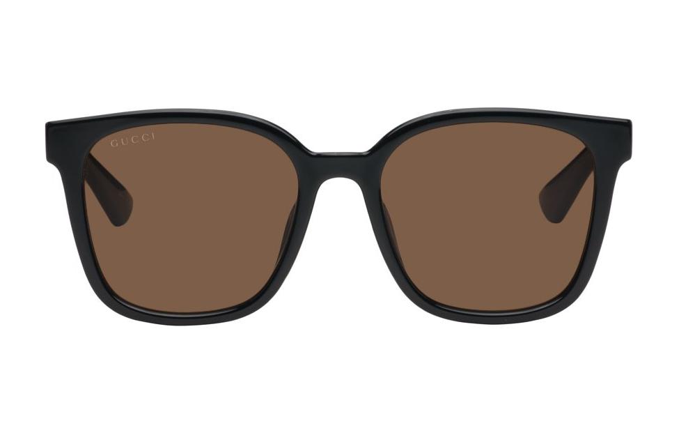 

Ацетатные солнцезащитные очки неправильной формы женские черные GUCCI