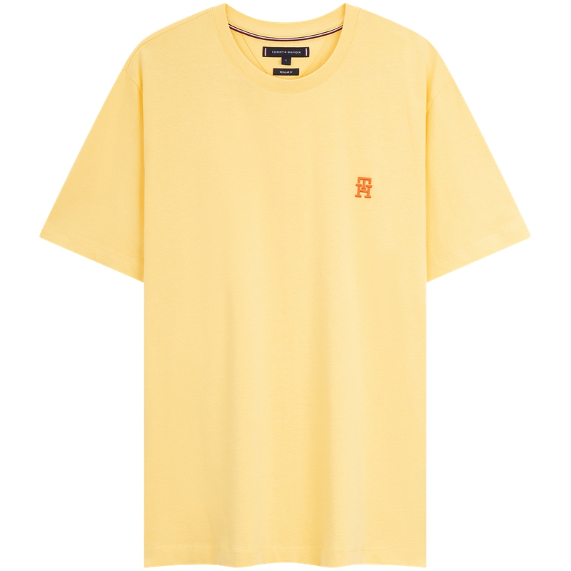 

Футболка с вышитым контрастным логотипом Tommy Hilfiger, светло-желтый
