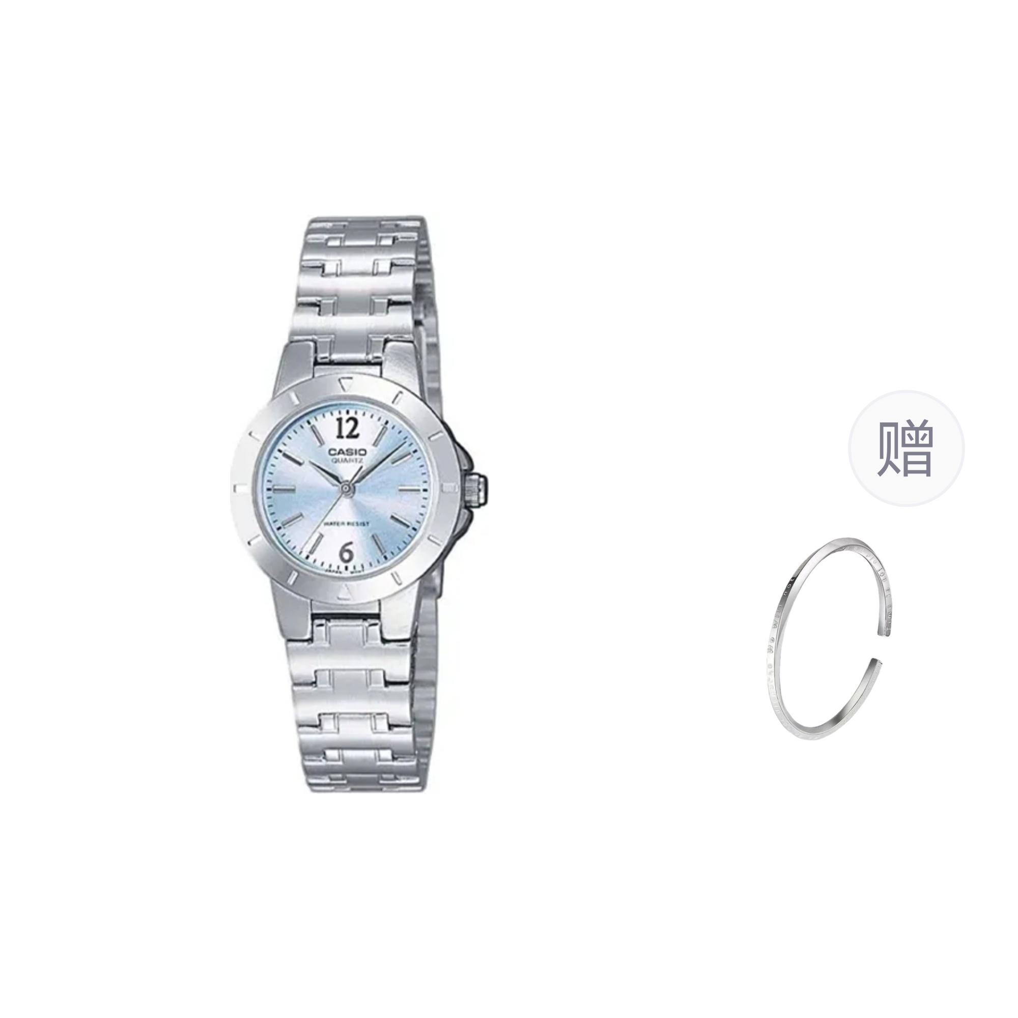 

CASIO Часы Women's 26mm Silver Blue Watch, Blue Dial