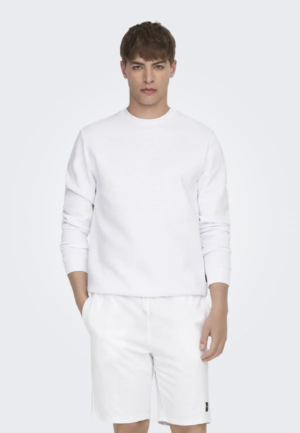 

Толстовка с круглым вырезом onceres Only & Sons, Bright White, Белый, Толстовка с круглым вырезом onceres Only & Sons, Bright White