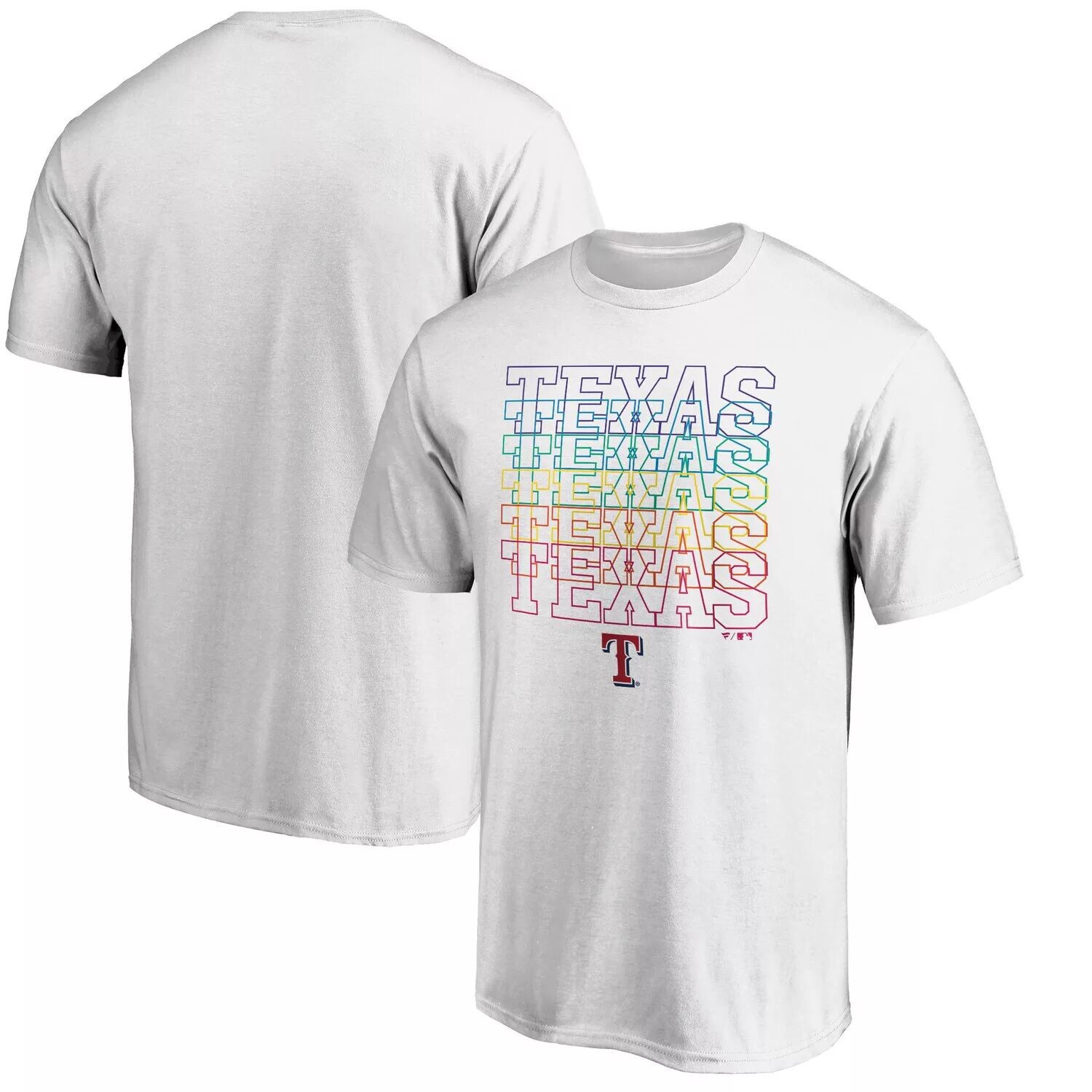 

Мужская белая футболка Fanatics с логотипом Texas Rangers City Pride, Белый, Мужская белая футболка Fanatics с логотипом Texas Rangers City Pride