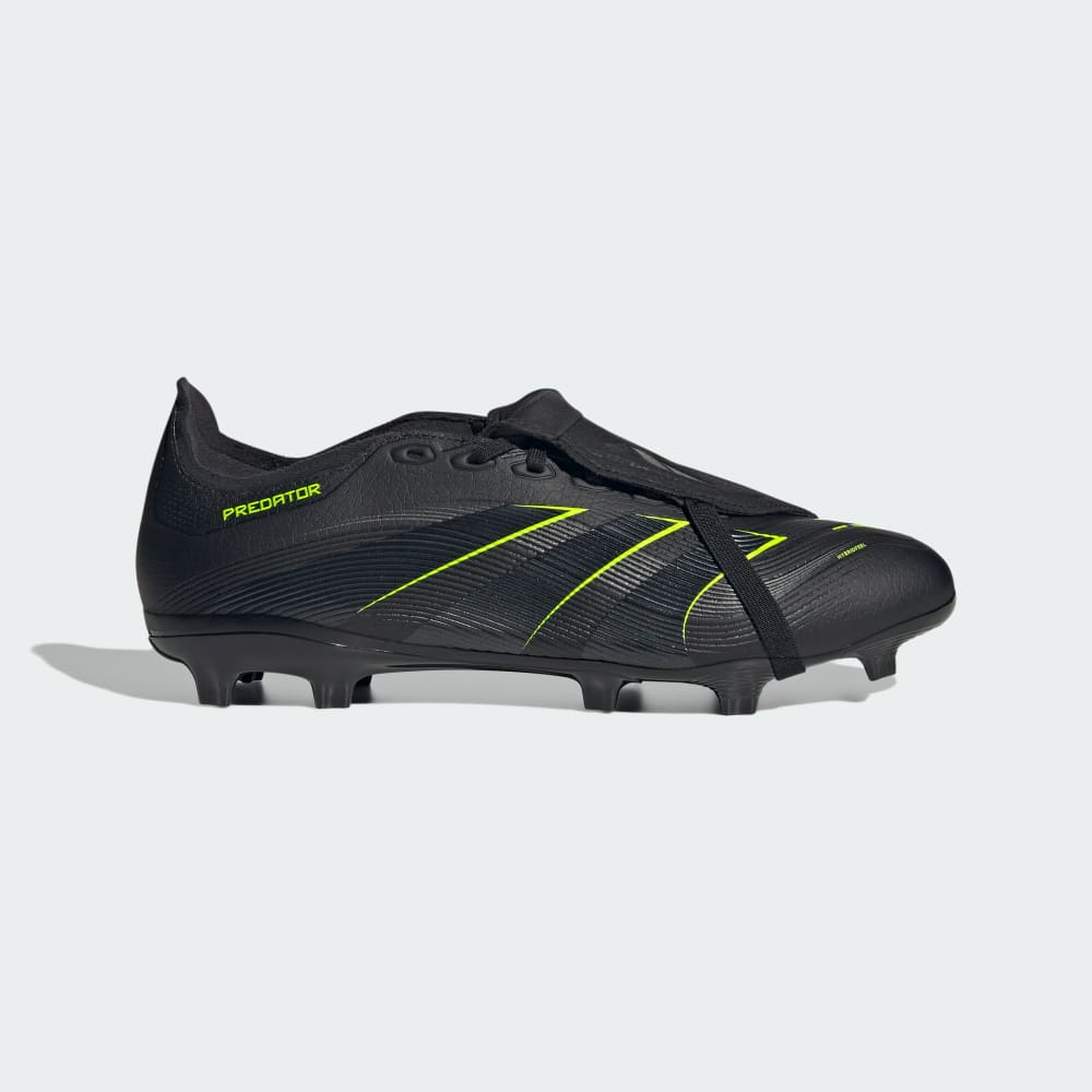 Бутсы Adidas Predator League Fold-Over Tongue Firm/Multi-Ground Cleats, цвет Core Black/Carbon/Lucid Lemon — фото 2
