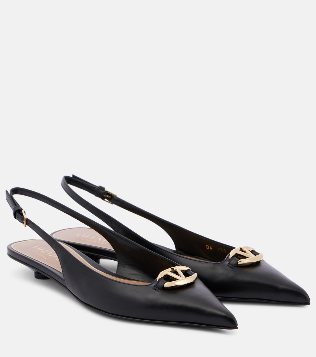 Кожаные туфли с пяткой на пятке VLogo Signature Valentino Garavani, Nero