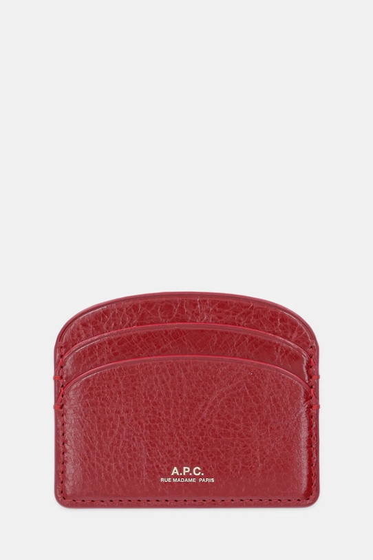 

Кожаный футляр для карт porte-cartes demi-lune A.P.C., красный