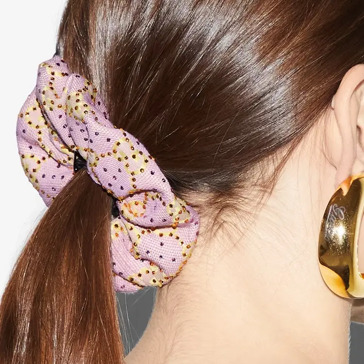 Gucci Женские холщовые резинки для волос, розовые — фото 2