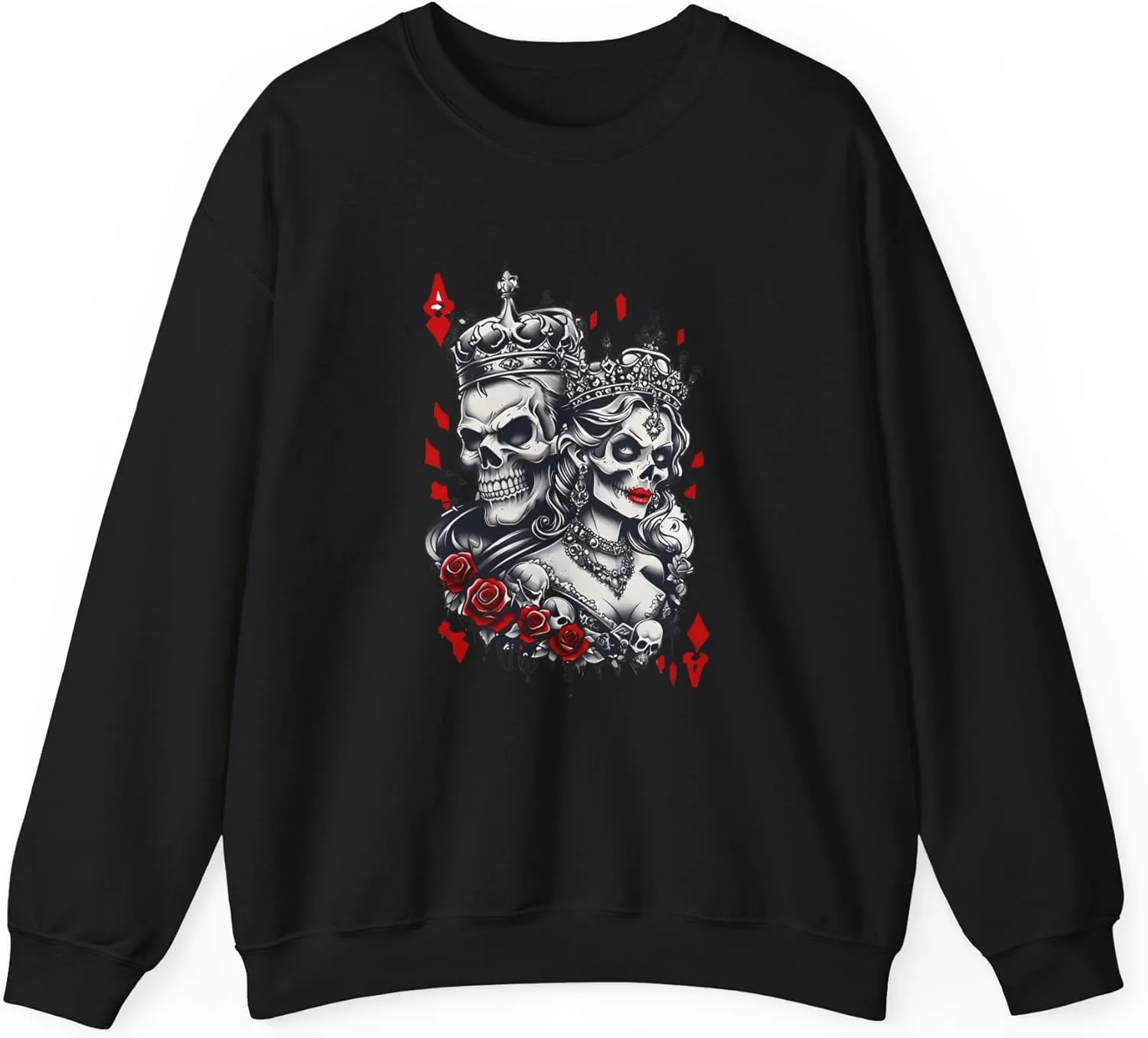 

Свитшот Gothic Skull King & Queen с дизайном красных роз