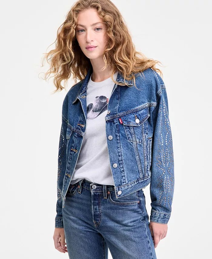 

Женская куртка Trucker из хлопкового денима с отделкой в ​​стиле 90-х Levi's, синий