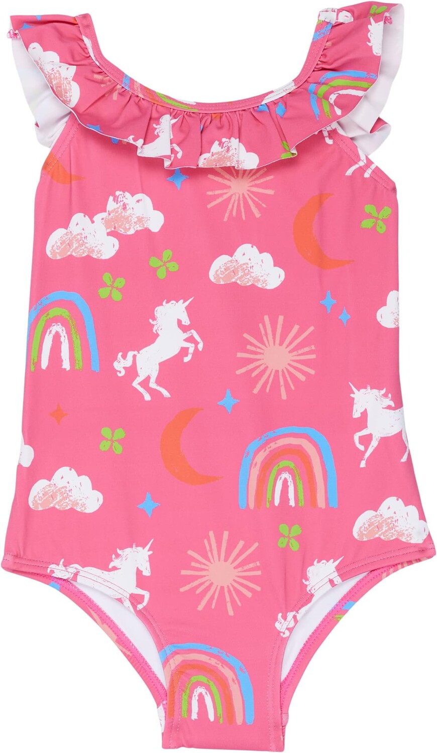 

Купальник Hatley Unicorns & Rainbows Ruffle Sleeve Swimsuit, розовый