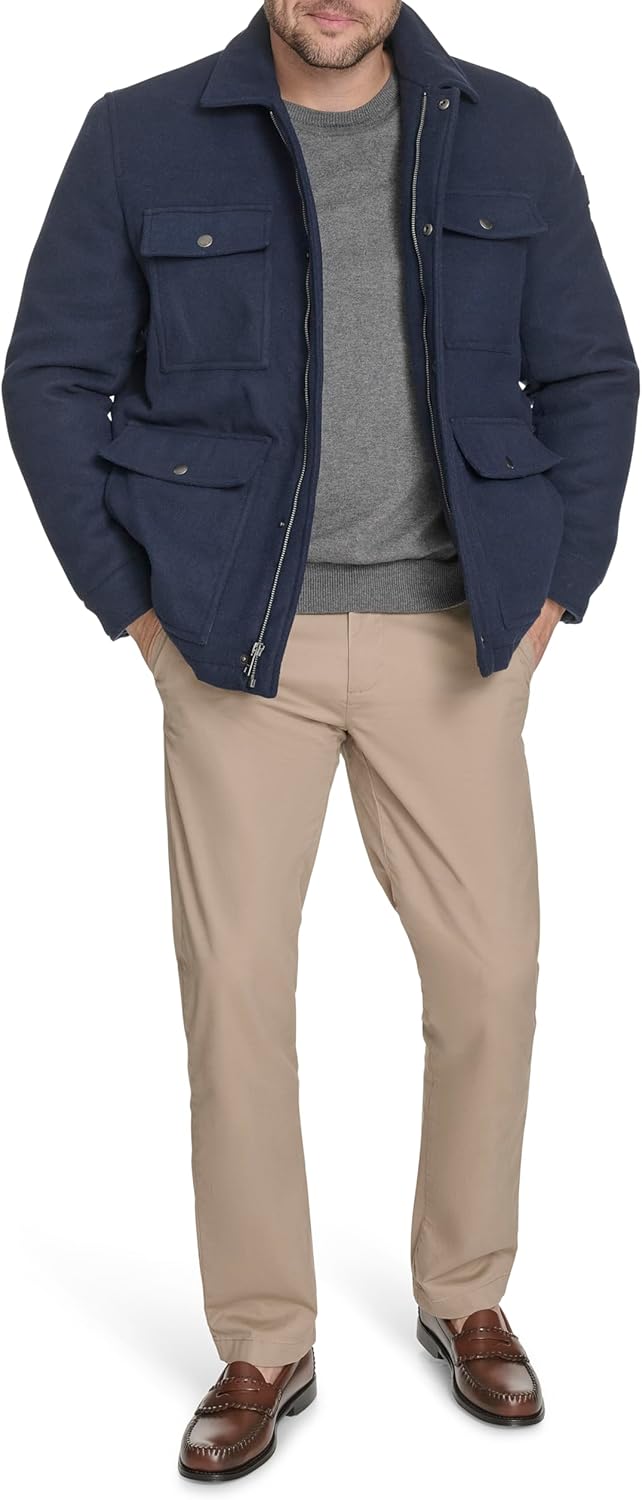 Мужская шерстяная куртка Tommy Hilfiger с четырьмя карманами, Navy — фото 2