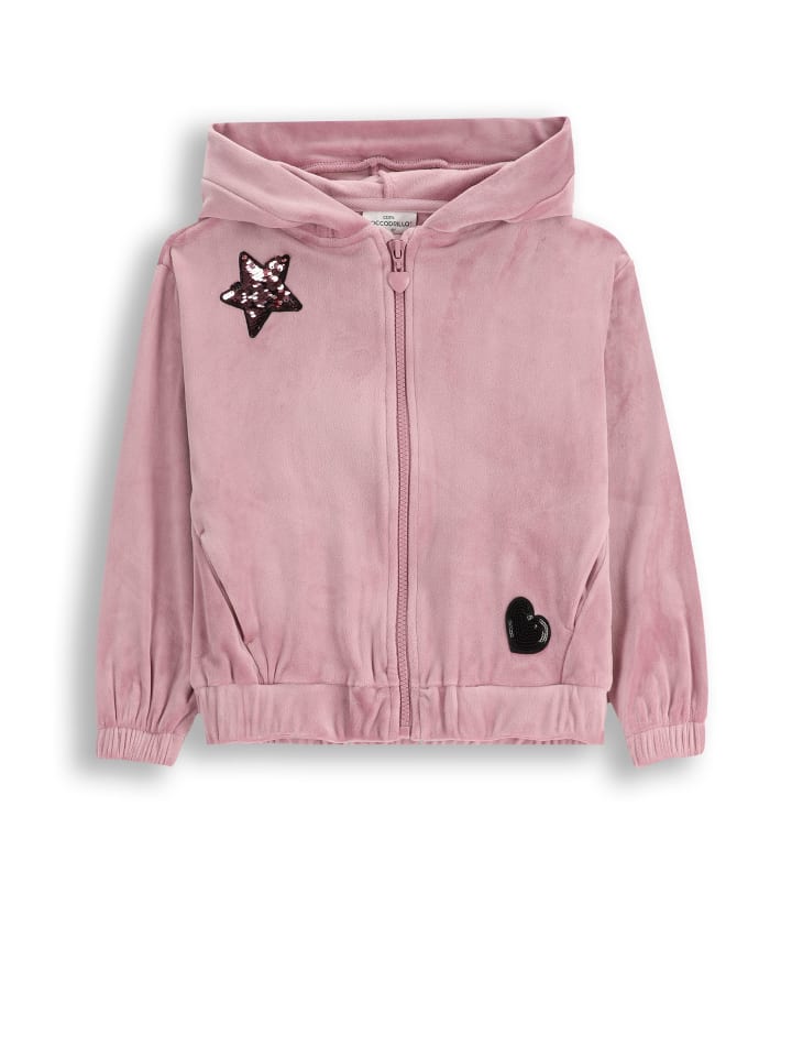 

Велюровая спортивная куртка приглушенно-розового цвета Coccodrillo