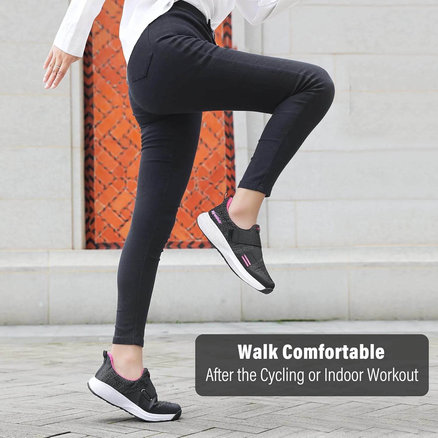 

Мужские велосипедные туфли для помещений Kyedoo, совместимые с шипами SPD, удобные для ходьбы велотуфли, шипы включены, черный