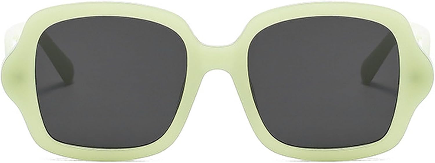 

Модные большие квадратные солнцезащитные очки для женщин с защитой от УФ-излучения UV400, винтажные панк-очки для мужчин и женщин, простые солнцезащитные очки mincl, Green Gray