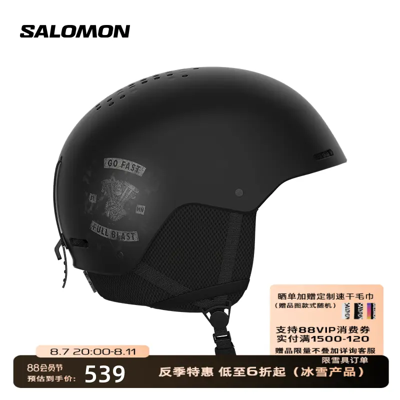 

Мужской лыжный шлем Salomon защитный, эбони