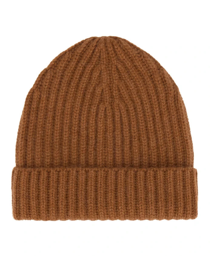 

Ребристая кашемировая шапка-бини Malo, коричневый
