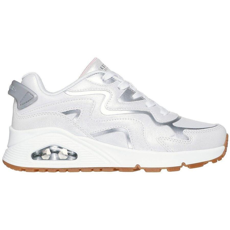 Кроссовки Skechers Uno Gen1 с волнистым блеском, белые, детские — фото 3