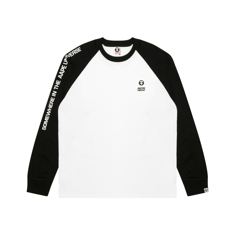 

Футболка с рукавом реглан и нашивкой логотипа *A Bathing APE Aape, черный