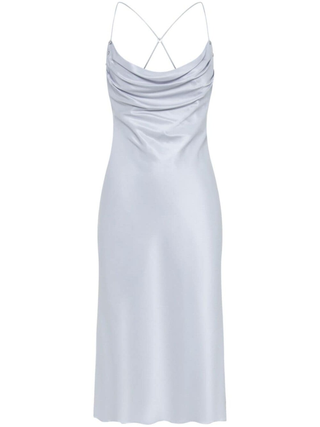 

Dion Lee атласное платье миди с воротником-хомутом, серый